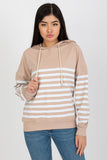 Striped Hooded Long Sleeve Women's Sweatshirt