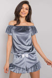 Stylish Velour Women's Pajamas with Shorts and Blouse