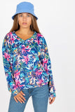 Colorful Velour Heart Neckline Sweatshirt with Long Sleeves