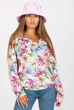 Colorful Velour Heart Neck Sweatshirt with Long Sleeves
