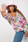 Colorful Velour Heart Neck Sweatshirt with Long Sleeves