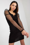 Pencil Cut Dress with Long Transparent Sleeves