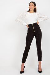 Elegant High-Waisted Zippered Leggings for Any Occasion - black / S