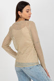 Two-Piece Long Sleeve Blouse with Floral Brooch