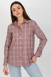 Dark Pink Women's Long Sleeve Plaid Button-Up Shirt