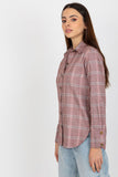 Dark Pink Women's Long Sleeve Plaid Button-Up Shirt