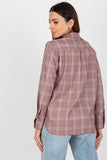 Dark Pink Women's Long Sleeve Plaid Button-Up Shirt