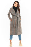 Elegant Double Collar Belted Coat with Pockets