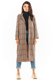 Double Collar Belted Coat with Pockets and Long Sleeves