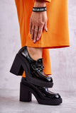 Elegant Leather Semi-Boots with Non-Slip Platform Heel