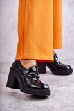 Elegant Leather Semi-Boots with Non-Slip Platform Heel