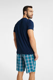 Comfortable Cotton Men's Pajamas with Short Sleeves & Shorts