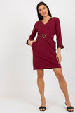 Heart Neckline Sweatshirt Dress with Pockets & Belt