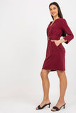 Heart Neckline Sweatshirt Dress with Pockets & Belt
