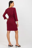 Heart Neckline Sweatshirt Dress with Pockets & Belt