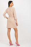 Heart Neckline Sweatshirt Dress with Pockets & Belt