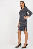 Heart Neckline Sweatshirt Dress with Side Pockets