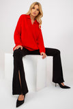 Heart Neckline Loose Cut Long Sleeve Sweater