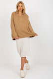 Loose Cut Long Sleeve Sweater with Heart Neckline