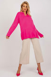 Heart Neckline Loose Cut Long Sleeve Sweater
