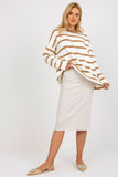 Cozy Loose Cut Sweater with Stand-Up Collar and Long Sleeves