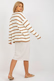 Cozy Loose Cut Sweater with Stand-Up Collar and Long Sleeves