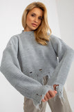 Loose Cut Long Sleeve Stand-Up Collar Sweater
