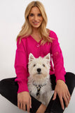 Heart Neckline Button-Down Cardigan with Decorative Holes