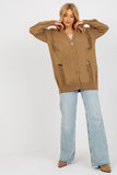 Heart Neckline Button-Down Cardigan with Decorative Holes