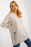 Heart Neckline Button-Down Cardigan with Decorative Holes