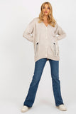 Heart Neckline Button-Down Cardigan with Decorative Holes
