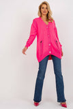 Heart Neckline Button-Down Cardigan with Decorative Holes