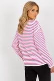 Colorful Striped Women's Classic Cut Sweater with Long Sleeves