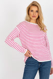 Colorful Striped Women's Classic Cut Sweater with Long Sleeves