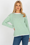 Colorful Striped Classic Cut Women's Sweater with Long Sleeves