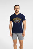 Stylish Men's Two-Piece Pajama Set with Graphic Design
