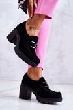 Stylish Mid-Heeled Suede Shoes with Comfortable Fit