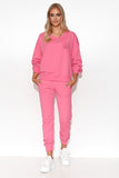 Lightweight Women's Sweatshirt & Pants Set with Ribbed Cuffs