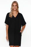 Casual Minimalist Kimono Dress with Heart Neckline