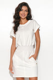 Versatile Short Sweatshirt Dress with Drawstring Waist