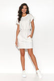 Versatile Short Sweatshirt Dress with Drawstring Waist