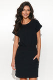 Casual Sweatshirt Knit Drawstring Dress with Pockets