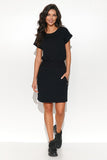 Casual Sweatshirt Knit Drawstring Dress with Pockets