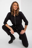Stylish Hooded Jumpsuit with Zipper and Side Pockets