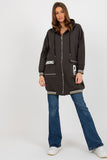 Extended Cut Women's Hooded Zippered Sweatshirt with Pockets