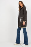 Extended Cut Women's Hooded Zippered Sweatshirt with Pockets