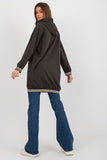 Extended Cut Women's Hooded Zippered Sweatshirt with Pockets