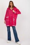 Extended Cut Hooded Zip Sweatshirt with Pockets