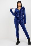 Cozy Velour Sweatshirt and Pants Set with Zipper and Hood