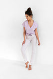 Elegant Women's Cotton Pajama Set with Short Sleeve T-Shirt